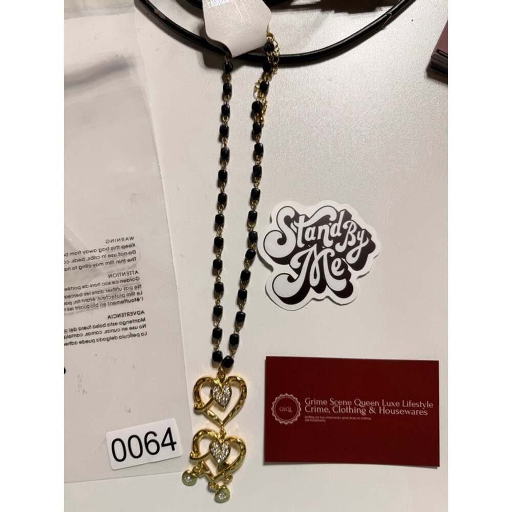 Women's Unbranded Gold & Black Heart Pendant Necklace from vendor for Free Peopl